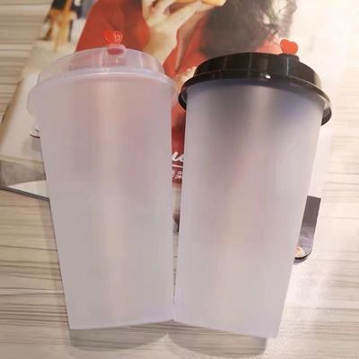 Logo personalizzato Coppa in plastica in PP con coperchio a cupola per bevande di succo Caffè e tè Boba - Eco-friendly