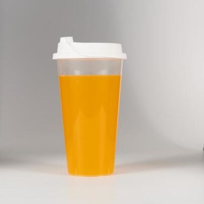 Jasne/białe plastikowe kubki jednorazowe z tworzywa sztucznego PP okrągłe logo na zamówienie plastikowe kubki do soku i herbaty boba