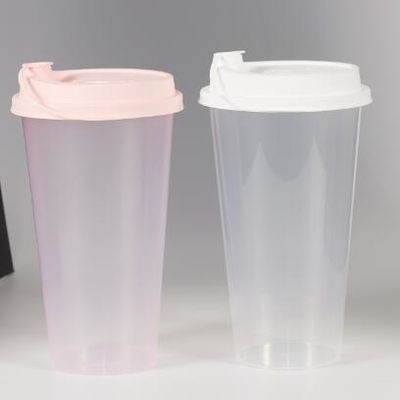Eco Amigável Copo de plástico redondo de PP descartável reciclável com tampa plana e tampa de cúpula