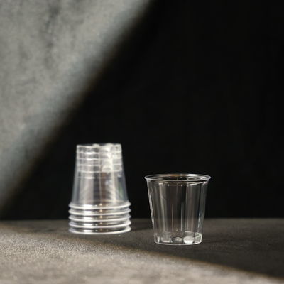90ml yuvarlak sıcak ve soğuk içecekler için özel basılı logo ile şeffaf PS plastik bardaklar