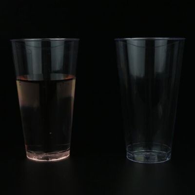 Duidelijke op maat gedrukte PS-plasticbekers met PS-materiaal voor warme en koude dranken