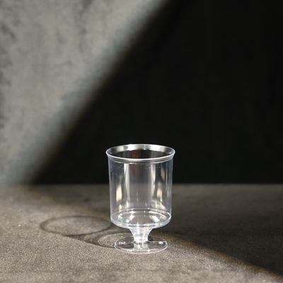 FDA onaylı 5oz yuvarlak bardak plastik bardaklar Şampanya ve şarap kullanımı için PS malzemesi