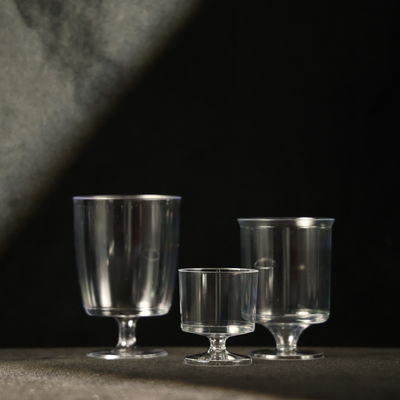 Gobelets de vin jetables en plastique transparents de 210 ml certifiés FDA pour le vin