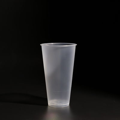 500 ml BPA-vrij plastic PP-beker met plat / koepel deksel voor takeaway sap en Boba thee