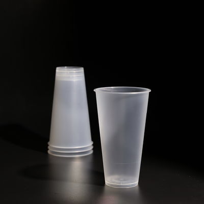 500 ml BPA-vrij plastic PP-beker met plat / koepel deksel voor takeaway sap en Boba thee