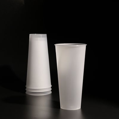 700ml Taza de polipropileno de plástico de PP redonda Tazas de PP redondas para té de leche Logotipo personalizado