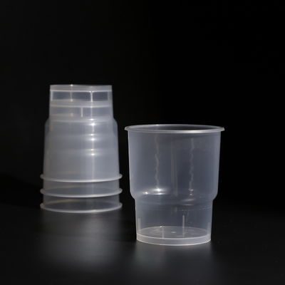 14OZ Gobelets de jus en plastique transparent en PP sans BPA rond avec couvercle plat / dôme