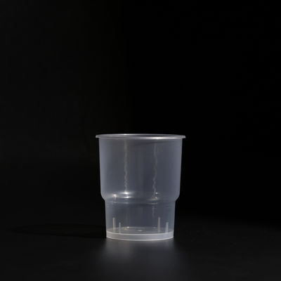 14OZ Gobelets de jus en plastique transparent en PP sans BPA rond avec couvercle plat / dôme