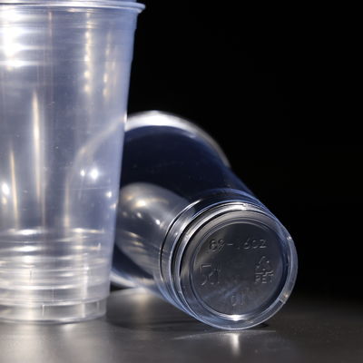 16 oz Jasne jednorazowe kubki na napoje / jednorazowe plastikowe kubki PET na zimne napoje