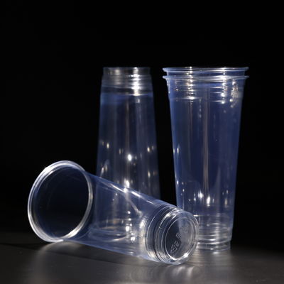 Przejrzyste plastikowe kubki PET o pojemności 700 ml z dostosowalnym logo do soku i mleka
