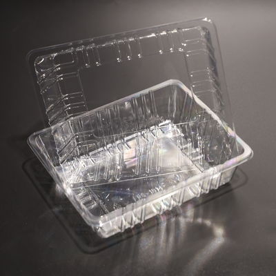 Taça de alimentos em plástico livre de BPA empilhável Taça descartável eco-friendly PET com tampa de vedação