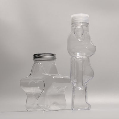 Botella de PET de forma oscura con tornillo en la tapa y logotipo personalizado
