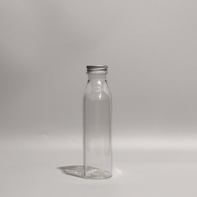 Bouteilles en PET en plastique transparent personnalisées Bouteilles de jus avec bouchon en aluminium/plastique