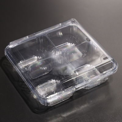 エコフレンドリー 4コンパートメント 漏れ防止型 直角型使い捨てプラスチック食品容器