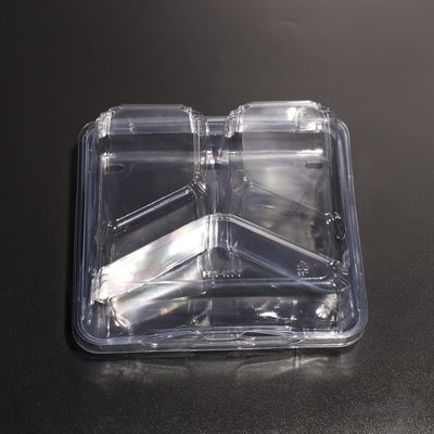 漏れ防止の四角透明のPET食品容器 冷凍用