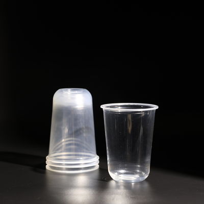 500 ml Volume in forma di U Tazze PET monouso trasparenti Alta durata per succhi da asporto