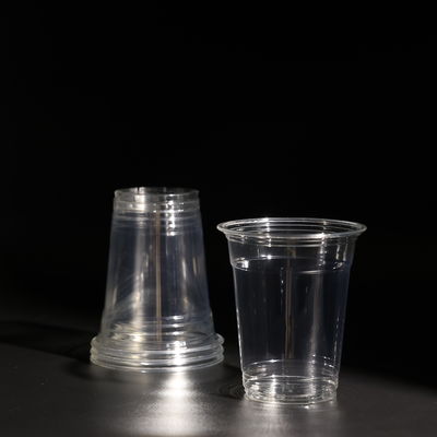 12oz Coppa PET monouso in plastica trasparente Bevanda fredda Boba Tea con logo stampato