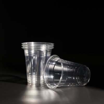 Cốc PET dùng một lần bằng nhựa với nắp mái vòm và nắp phẳng cho trà Boba