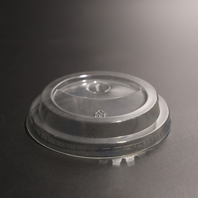 Taza de plástico redonda transparente sin BPA con tapa plana para taza de boba