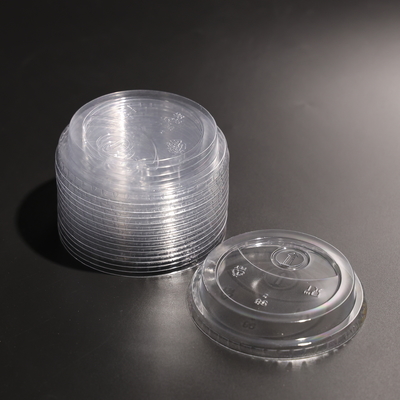 PET Sızdırmaz Şeffaf BPA İçermeyen Plastik Bardak Düz Kapak Meyve Suyu Bardağına Uyumlu