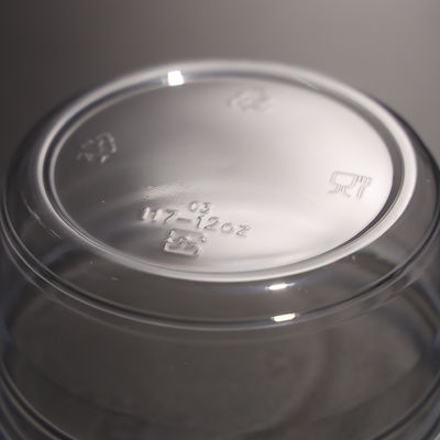 12oz Plastic Disposable Cups Salad Bowl Flat Lid Plastic Single- Cups for Convenient and Eco-friendly Drinking